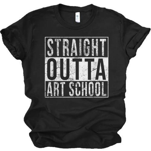 Straight Outta Art School Graduation Shirt Unisex Jersey T-Shirt - Best Gift Smart