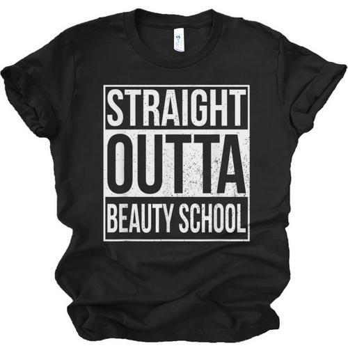 Straight Outta Beauty School Graduation Distressed Unisex Jersey T-Shirt - Best Gift Smart