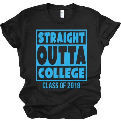 Straight Outta College Class Of 2018 Graduation Shirt Unisex Jersey T-Shirt - Best Gift Smart