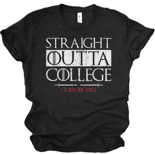 Straight Outta College Shirt Class Of 2018 Graduation Unisex Jersey T-Shirt - Best Gift Smart