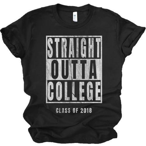 Straight Outta College s Graduation Unisex Jersey T-Shirt - Best Gift Smart