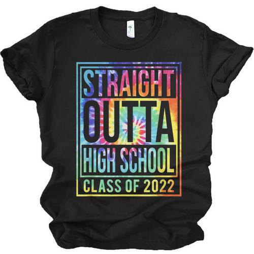 Straight Outta High School Class Of 2022 Graduation Unisex Jersey T-Shirt - Best Gift Smart