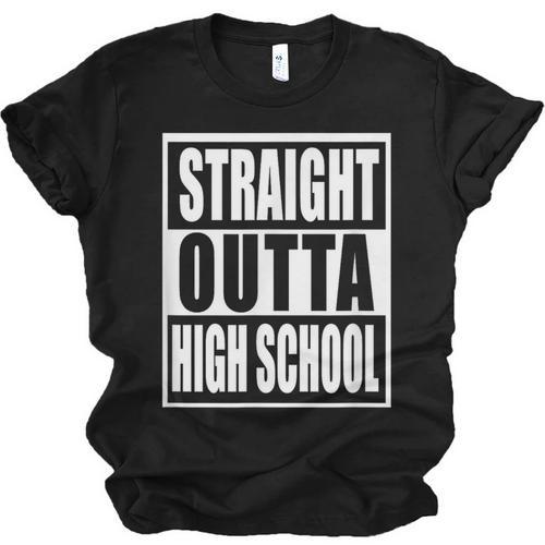 Straight Outta High School Graduation Apparel For Seniors Unisex Jersey T-Shirt - Best Gift Smart