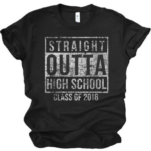 Straight Outta High School Graduation Boys Unisex Jersey T-Shirt - Best Gift Smart