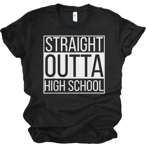 Straight Outta High School Senior Graduation Unisex Jersey T-Shirt - Best Gift Smart
