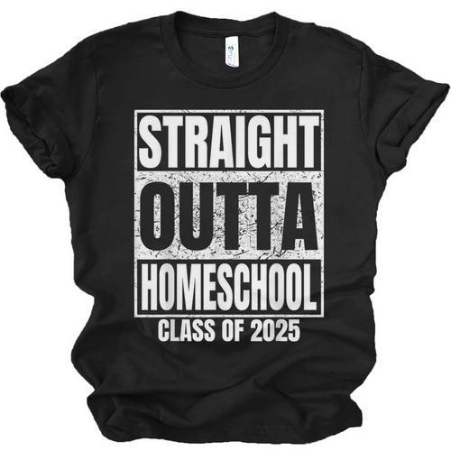 Straight Outta Homeschool Class 2025 Boys Kids Graduation Unisex Jersey T-Shirt - Best Gift Smart