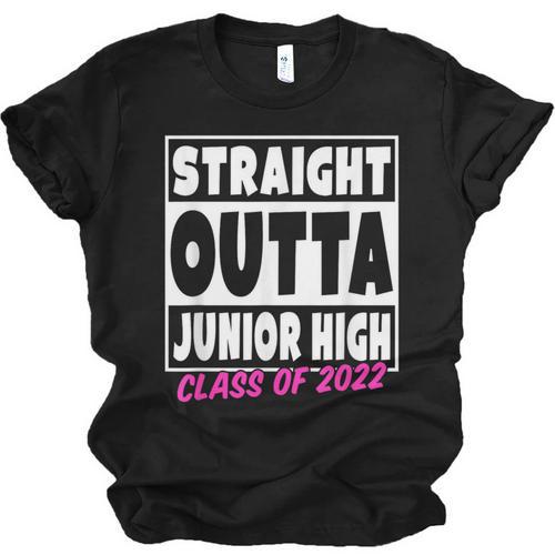 Straight Outta Junior High School Graduation Unisex Jersey T-Shirt - Best Gift Smart