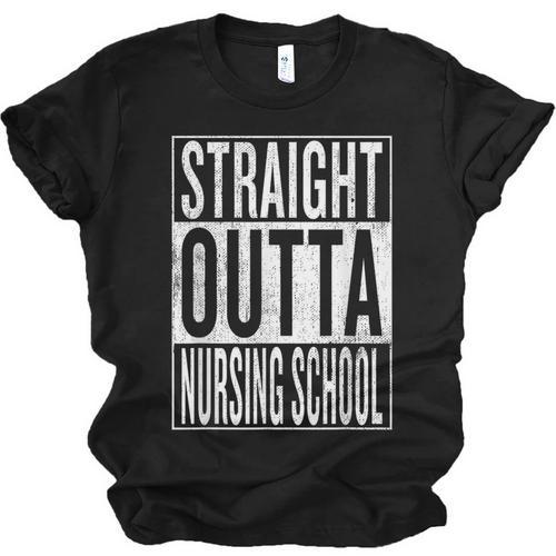 Straight Outta Nursing School Great Graduation Shirt Unisex Jersey T-Shirt - Best Gift Smart