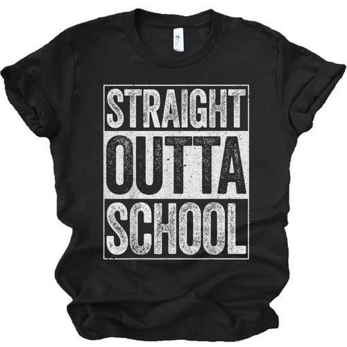 Straight Outta School Shirt Boy Girl Graduation Unisex Jersey T-Shirt - Best Gift Smart