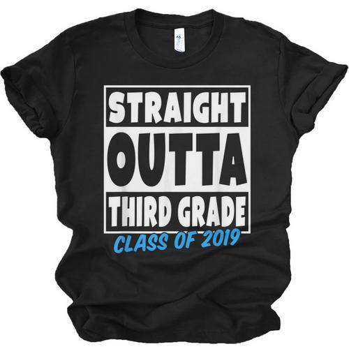 Straight Outta Third Grade Class Of 2019 Graduation Unisex Jersey T-Shirt - Best Gift Smart