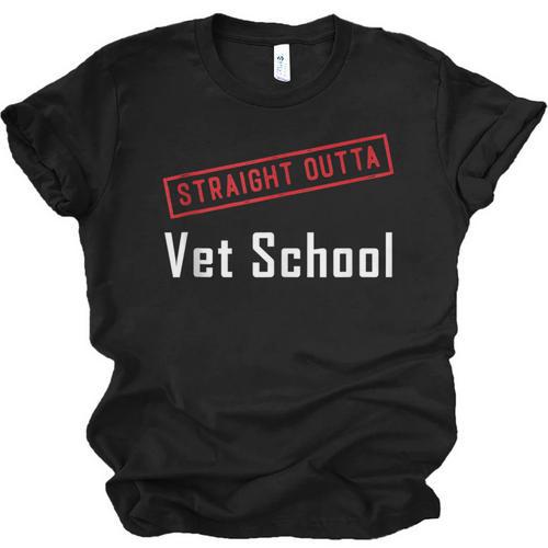 Straight Outta Vet School Graduation Veternarians I Survived Unisex Jersey T-Shirt - Best Gift Smart