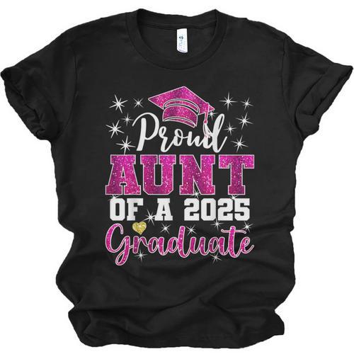 Super Proud Aunt Of 2025 Graduate Senior Graduation Family Unisex Jersey T-Shirt - Best Gift Smart