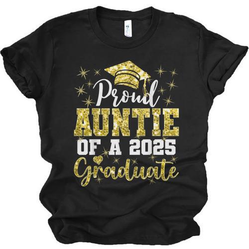 Super Proud Auntie Of 2025 Graduate Senior Graduation Family Unisex Jersey T-Shirt - Best Gift Smart