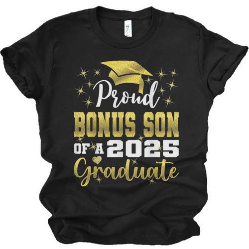 Super Proud Bonus Son Of 2025 Graduate Graduation Family Unisex Jersey T-Shirt - Best Gift Smart