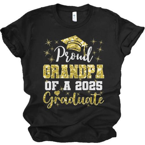 Super Proud Grandpa Of 2025 Graduate Graduation Family Unisex Jersey T-Shirt - Best Gift Smart