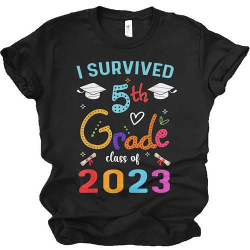 I Survived 5th Grade Graduation Class 2023 Elementary Unisex Jersey T-Shirt - Best Gift Smart