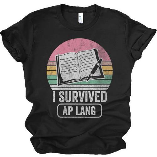 I Survived AP Lang Retro Book Graphic Unisex Jersey T-Shirt - Bookorys