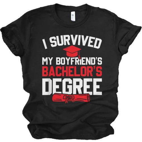 I Survived My Boyfriend's Bachelor's Degree Graduation Unisex Jersey T-Shirt - Best Gift Smart