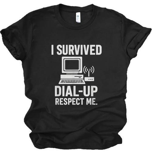 I Survived Dial-Up Internet – Retro 90s Nostalgia Unisex Jersey T-Shirt - Figerry