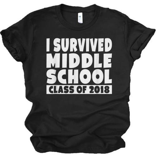 I Survived Middle School Class Of 2018 Graduation Unisex Jersey T-Shirt - Best Gift Smart