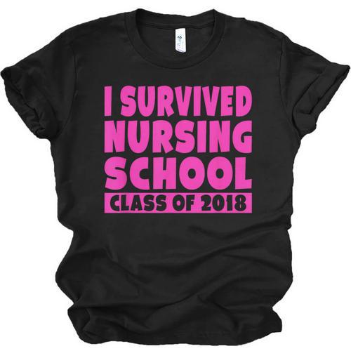 I Survived Nursing School Class Of 2018 Graduation Shirt Unisex Jersey T-Shirt - Best Gift Smart