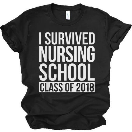 I Survived Nursing School Class Of 2018 RN Graduation Shirt Unisex Jersey T-Shirt - Best Gift Smart