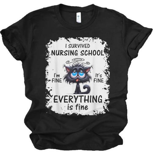 I Survived Nursing School Graduation 2025 Unisex Jersey T-Shirt - Best Gift Smart