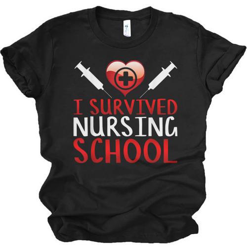 I Survived Nursing School Graduation Cool Unisex Jersey T-Shirt - Best Gift Smart