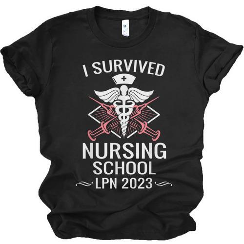 I Survived Nursing School LPN Class Of 2023 Nurse Graduation Unisex Jersey T-Shirt - Best Gift Smart