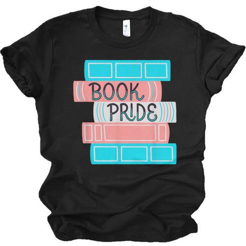 Threadless Grey Sky Chai Trans Book Pride Graphic Unisex Jersey T-Shirt - Bookorys AU