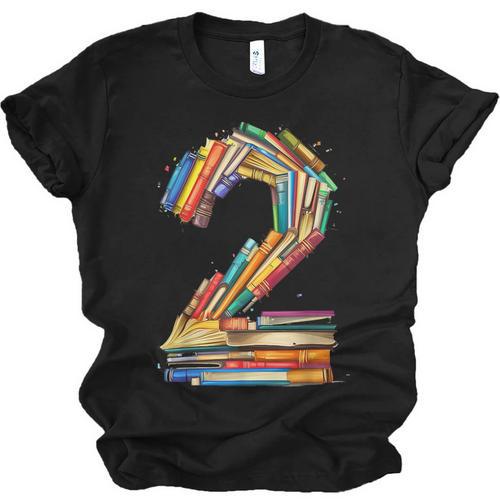 Toddler 2nd Birthday Books Themed 2 Year Old Boys Kids Girls Unisex Jersey T-Shirt - Bookorys