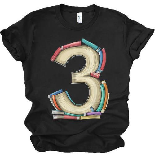 Toddler 3rd Birthday Books Themed 3 Year Old Boys Kids Girls Unisex Jersey T-Shirt - Bookorys UK