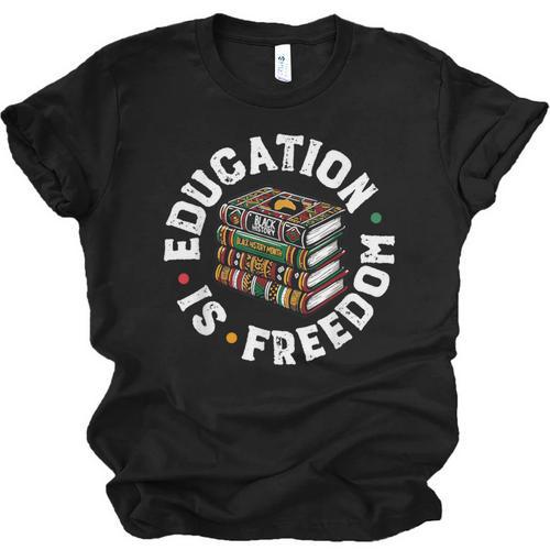 History Education Is Freedom Books Teach Black History Unisex Jersey T-Shirt - Bookorys