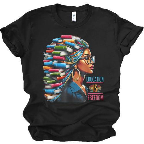 History Education Is Freedom Books Teacher Women Girls Unisex Jersey T-Shirt - Bookorys DE
