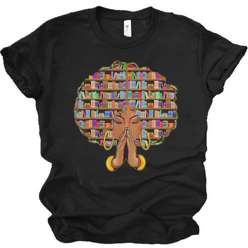 History Month Afro Women Girls Book Lover Librarian Unisex Jersey T-Shirt - Bookorys CA