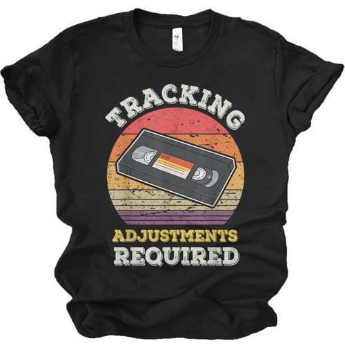 Tracking Adjustments Required Nostalgia VHS Retro Tape Unisex Jersey T-Shirt - Figerry