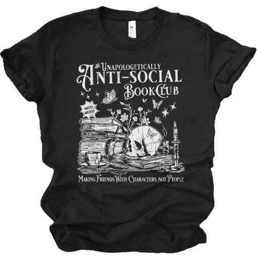 Unapologetically Anti Social Book Club Introvert Reader Unisex Jersey T-Shirt - Bookorys