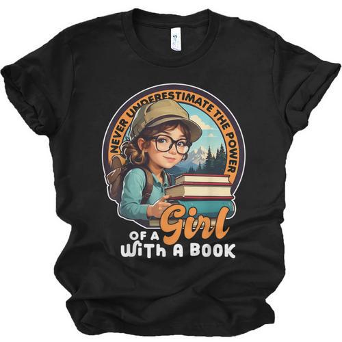 Never Underestimate The Power Of a Girl With a Book Reading Unisex Jersey T-Shirt - Bookorys