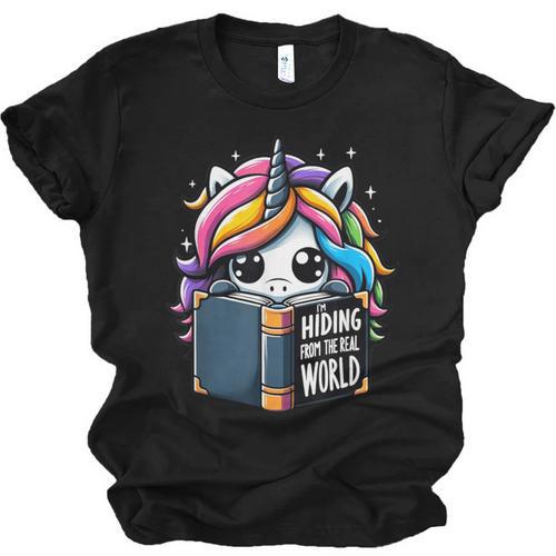 Unicorn Reading Book Reader Introvert Book Lover Humor Unisex Jersey T-Shirt - Raresse