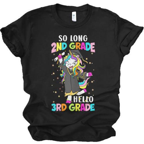 Unicorn So Long 2nd Grade Hello 3rd Grade Graduation Unisex Jersey T-Shirt - Best Gift Smart