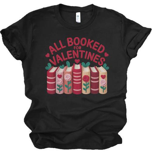 Valentines All Booked For Valentine Book Lover Teacher Unisex Jersey T-Shirt - Bookorys