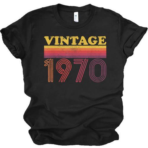 Vintage 1970 Retro Style 70's Born Nostalgia Vibes Birthday Unisex Jersey T-Shirt - Figerry