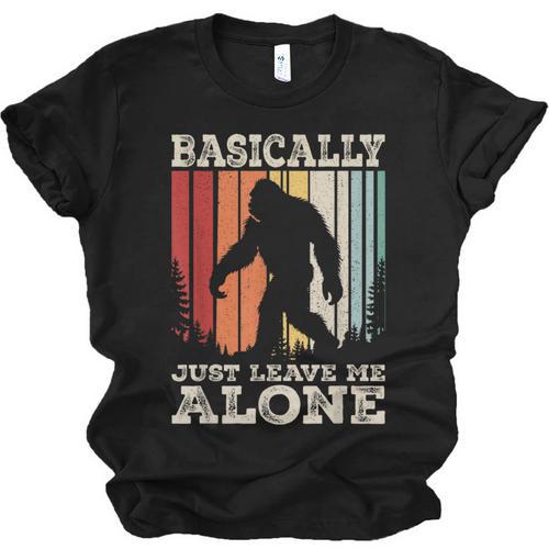 Vintage Basically Just Leave Me Alone Bigfoot Introverts Unisex Jersey T-Shirt - Raresse