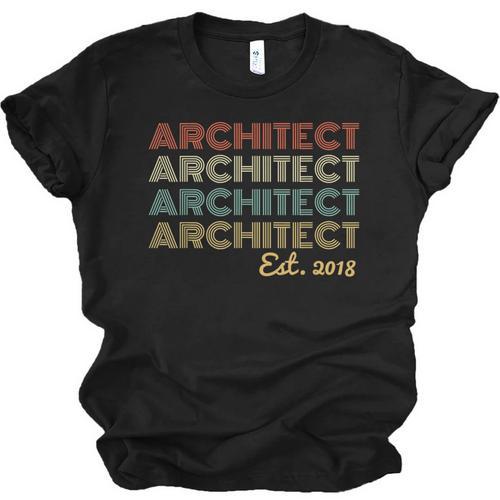 Vintage Architect Est 2018 Graduation 2018 Unisex Jersey T-Shirt - Best Gift Smart