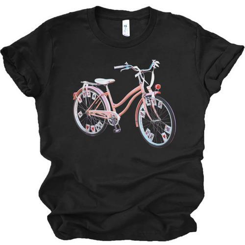 Vintage Bicycle With Playing Cards Nostalgia Unisex Jersey T-Shirt - Figerry