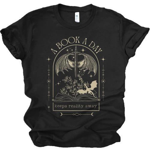Vintage A Book a Day Keeps Reality Away Spicy Book Readers Unisex Jersey T-Shirt - Bookorys CA