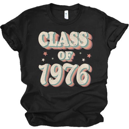 Vintage Class Of 1976 76 High School Graduation Unisex Jersey T-Shirt - Best Gift Smart