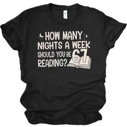 Vintage How Many Nights Reading 67 Meme Book Lover Teacher Unisex Jersey T-Shirt - Bookorys