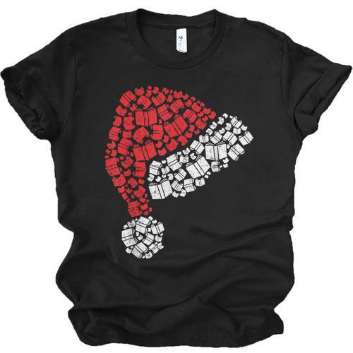Vintage Retro Christmas Book Xmas Santa Hat Pajama Holiday Unisex Jersey T-Shirt - Bookorys AU