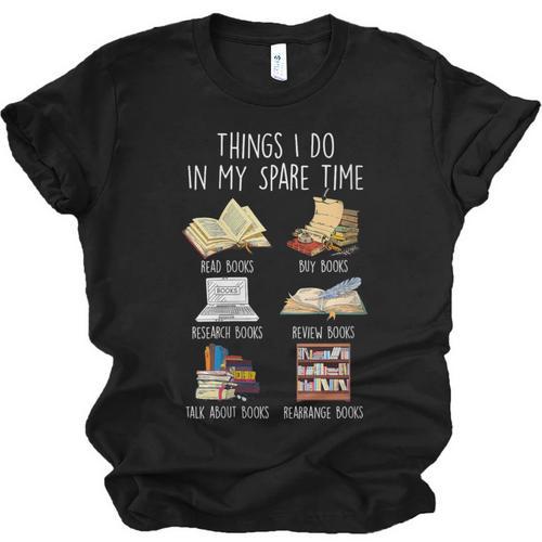 Vintage Retro Things I Do In My Spare Time Books Unisex Jersey T-Shirt - Bookorys CA